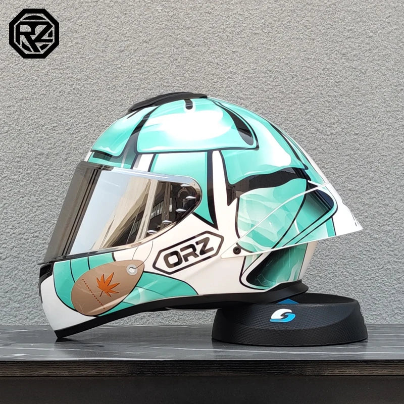 ORZ Motorcycle Helmet with Customized Large Rear Wing Full Face Adult Racing Capacetes de Moto DOT Approved