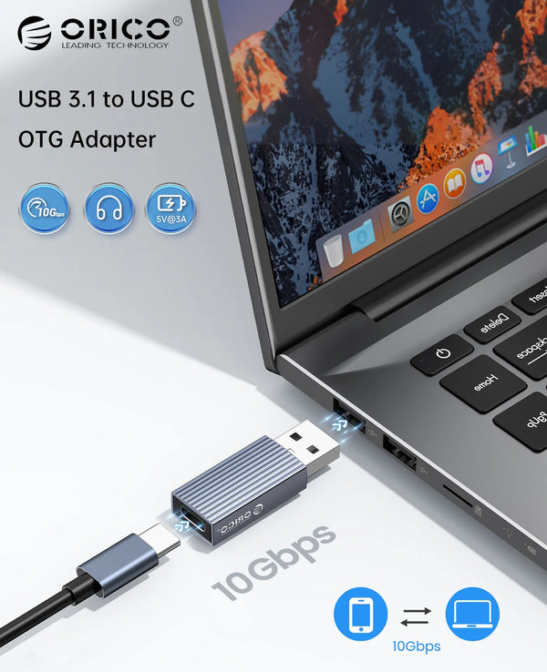 ORICO OTG Male To Type C Female Adapter Cable USB 3.1 Adapter 10Gbps Transmission Header Data Charger for Macbook OTG Connect