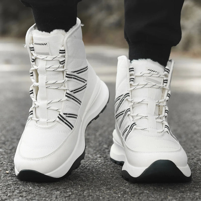 Men women's high-top cold-proof plus velvet warm snow boots winter light anti-slip casual cotton boots couples fashion walking