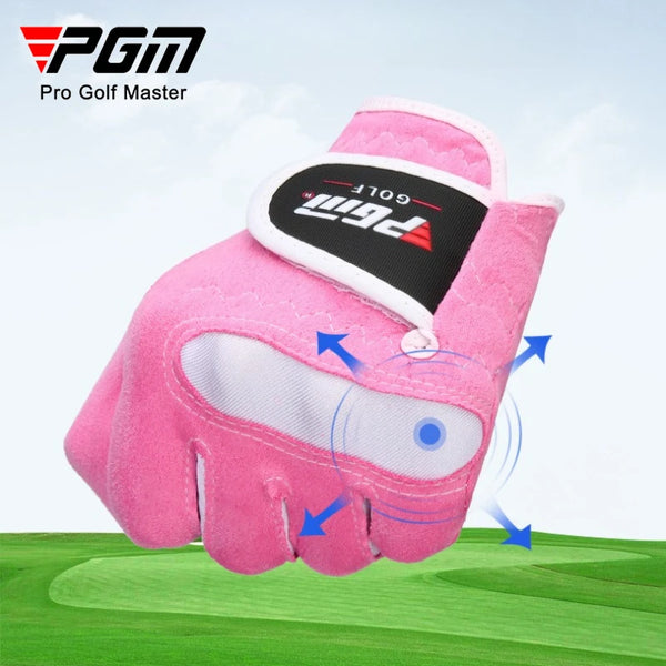 1 Pair Golf Gloves Women's Sports Microfiber Cloth Glove Soft Breathable Sunscreen and Anti Slip ST009