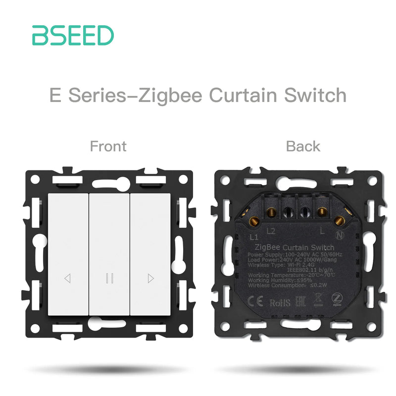 BSEED Zigbee Click Switch Module Smart Light Switch DIY Part with PC Plastic Frame Zigbee Socket Components for Home Automation