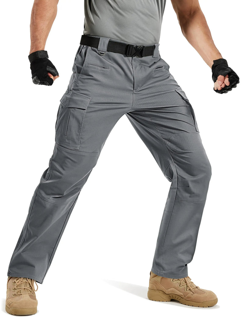 TACVASEN Men's Tactical Cargo Pants Ripstop Waterproof Work Trousers Lightweight Stretch Outdoor With 8 Pockets Bottoms Pants