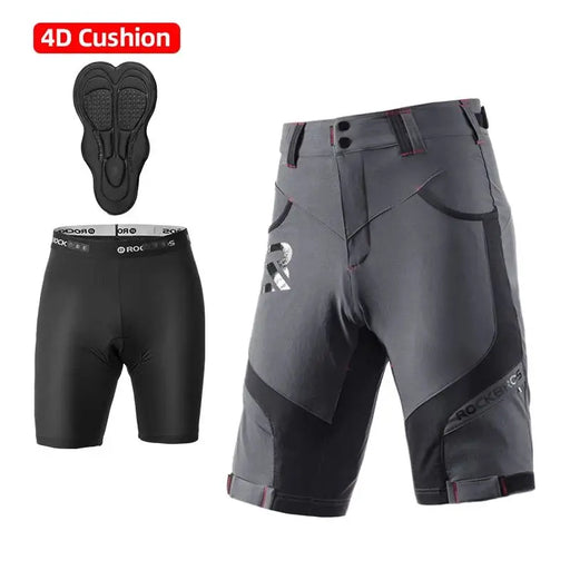 ROCKBROS 4D Women's Men's Shorts 2 In 1 With Separable Underwear Shorts Bike Shorts Climbing Running Bicycle Pants Cycling Trous YPK020GR CHINA