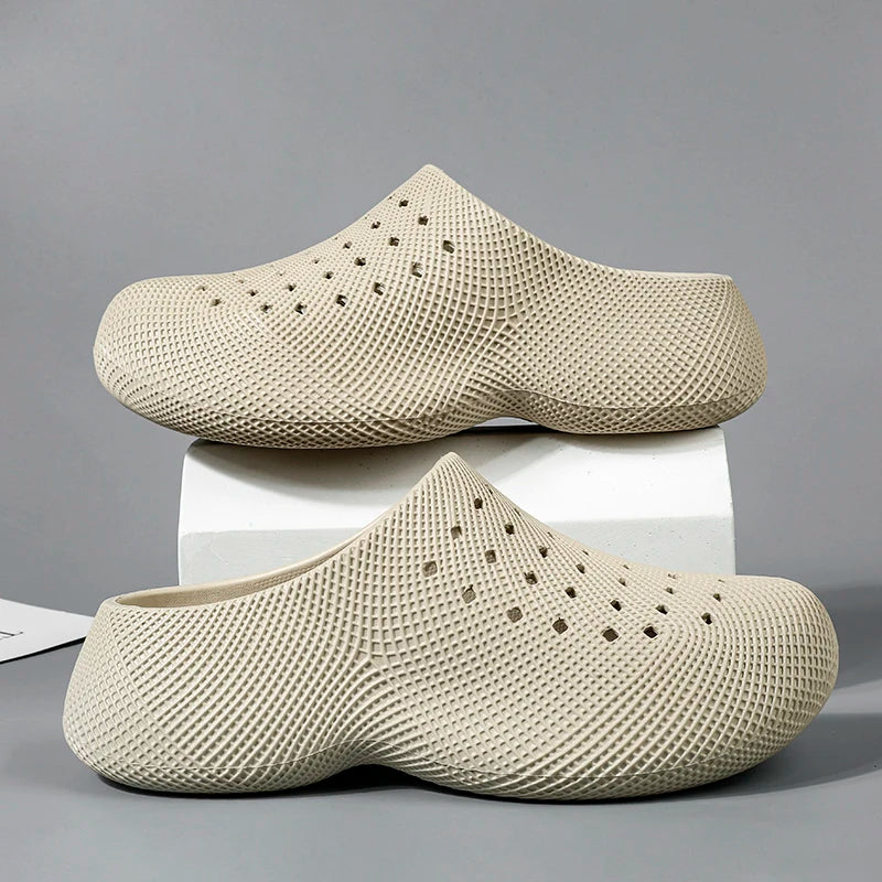 Platform Hole Shoes Soft EVA Slippers One Band Mule Clogs Non-slip Beach Water Shoes Casual Walking Slippers for Lovers