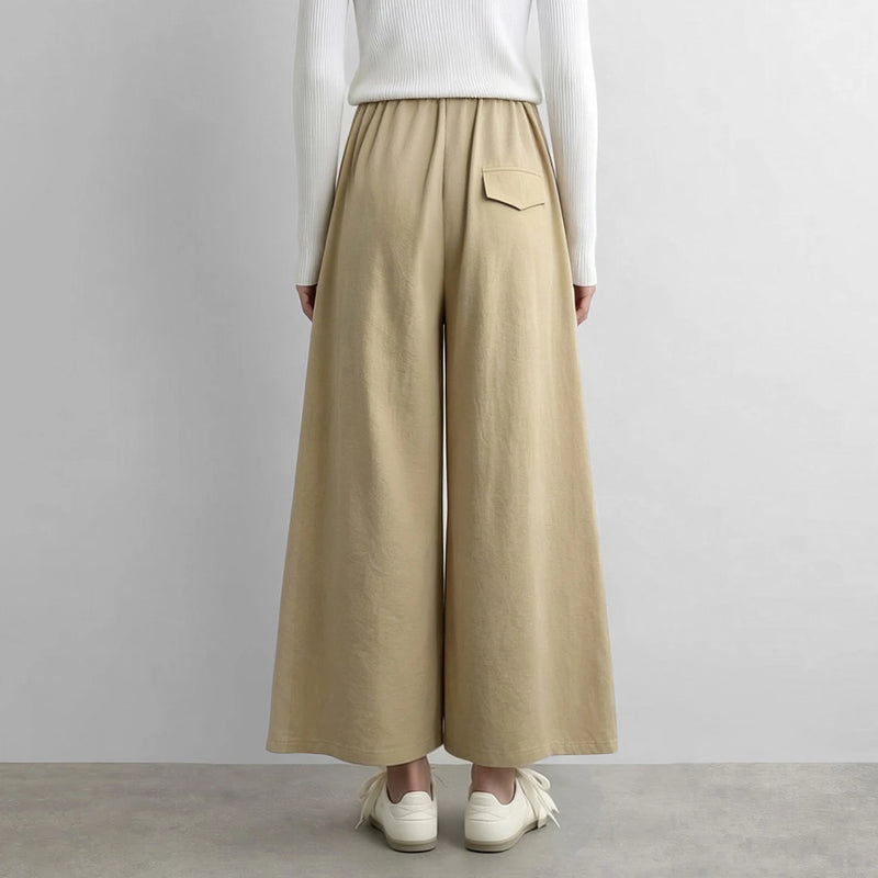 Amii Women's Elastic Waist Wide Leg Pants Relaxed Fit Casual Business Long Trousers Slimming 2026 Autumn Woman Clothes 12643046