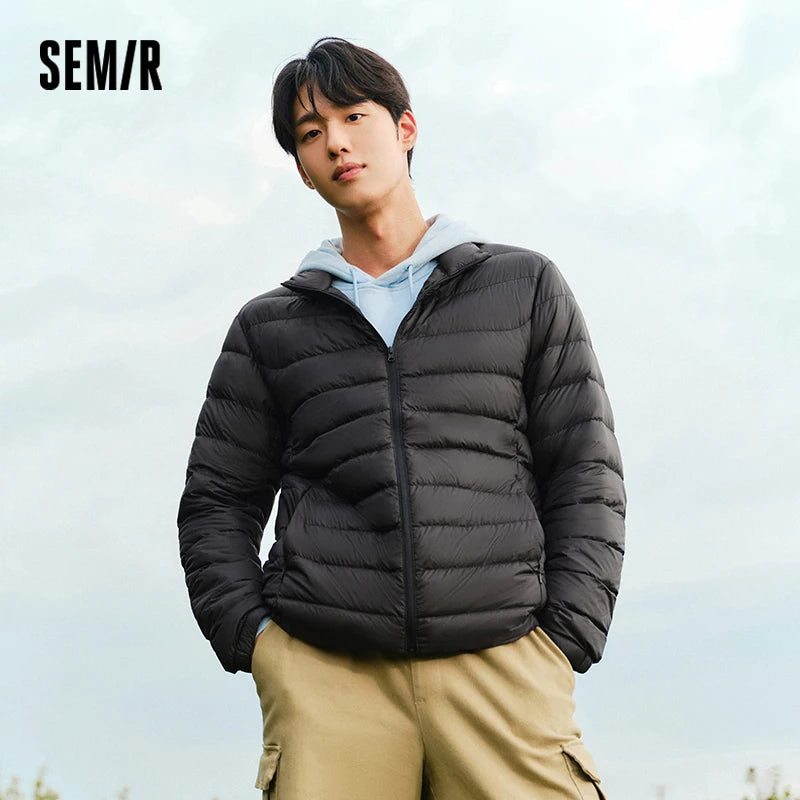 Semir Slim Fit Down Jacket Short Men 2025 Autumn Winter Warm Lightweight Outdoor Daily Wear Casual Thermal Insulated Coat