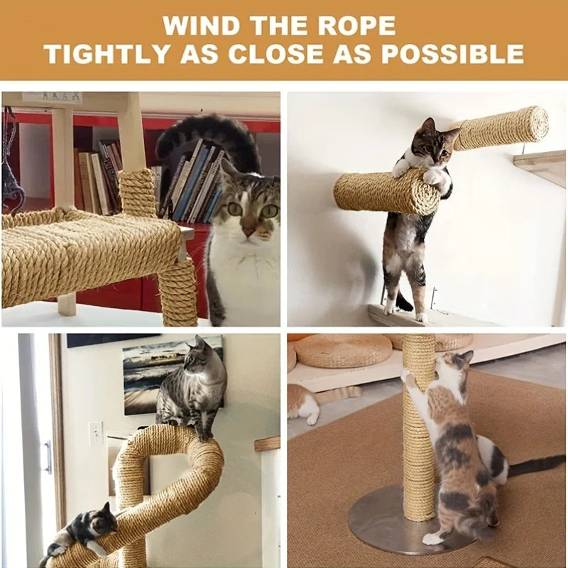 10M Natural Jute Rope/Sturdy Long-Lasting Engaging Scratcher for Cats/Safeguarding Furniture & Outdoor Fun