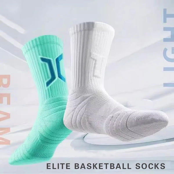 WRELS 1/2/3 Pairs Basketball Socks Cushioned Arch Support Athletic Socks Men Women Moisture Wicking Compression Running Socks