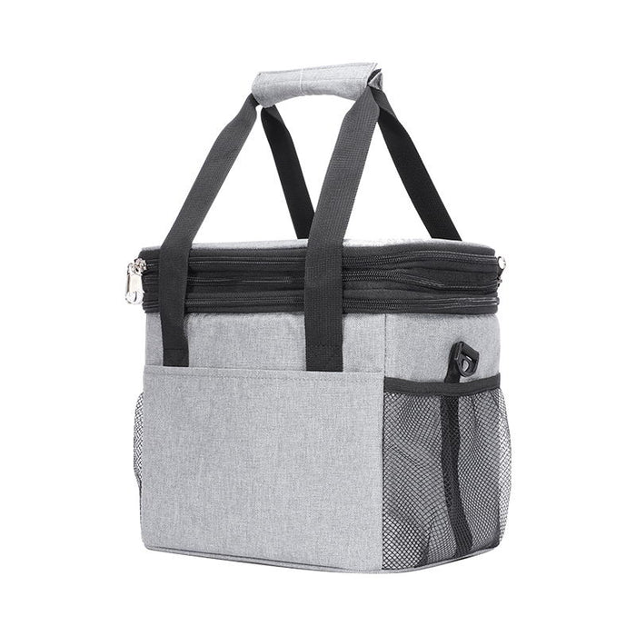 DENUONISS Foldable Insulated Cooler Bag With Shoulder Strap Large Size Refrigerator Bag 100% Leakproof Vacation Beach Beer Bag Grey