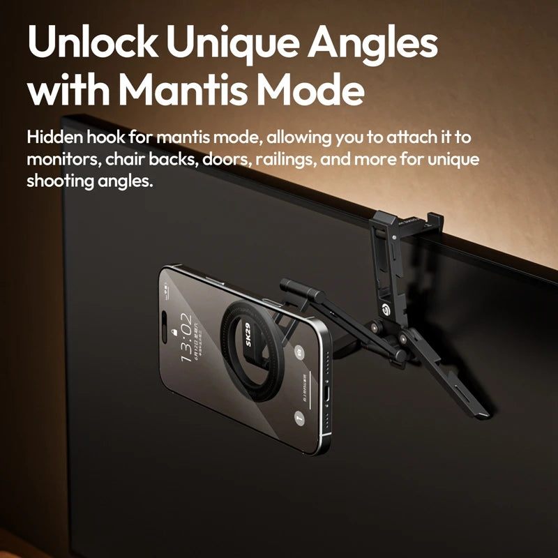 Ulanzi SK29 Magsafe Phone Holder ជើងទ្រទូរស័ព្ទបត់បាន ជាមួយនឹងការបង្វិល 360° សម្រាប់ Iphone 16 15 14 Android Samsung Xiaomi Vlog