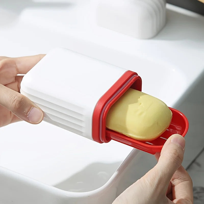 1PC Portable Travel Soap Box, Sealed Design, Drainage Household Soap Holder,Covered Draining Box, Mini Household Soap Container