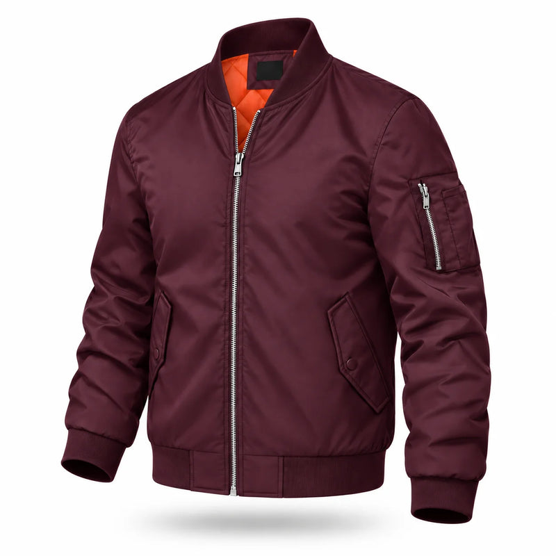 TACVASEN Men's Autumn And Winter Quilted Waterproof Jacket Warm Insulated Polyester Coat with 4 Pockets for Outdoor Activities