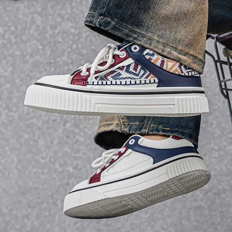 Men's Korean flat casual shoes Four seasons fashion youth breathable light soft-sole non-slip outdoor walking sports board shoes