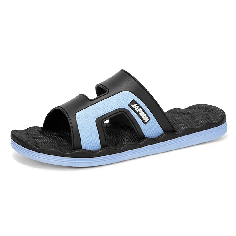 Mens Indoor Flat Slippers Slides Lightweight Home Shoes House Room Footwear Slide Slipper Comfortable PVC Upper EVA Soles