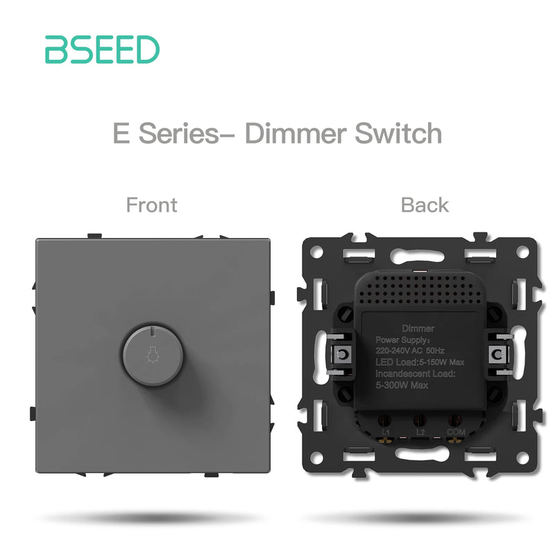 BSEED 1/2Gang Wall Button Switch USB Type-C Wall Socket Module Part Internet TV Telephone Socket Plastic Frame DIY Function Part