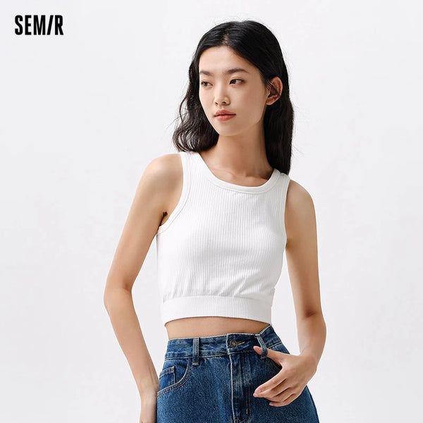 Semir 2024 Underwear Women Daily Casual Inner Wear Small Strap Slim Sports Vest Can Be Worn Outside The Bra