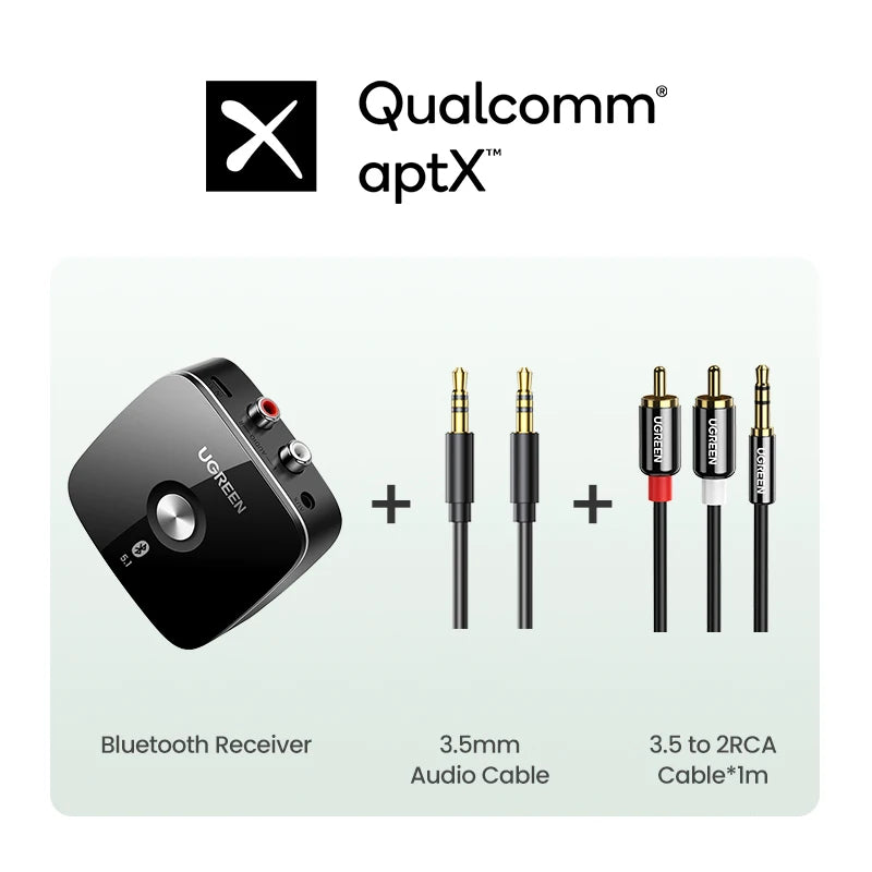 【RU special】 UGREEN RCA Bluetooth aptX / aptX HD For Speaker Earphones Adapter