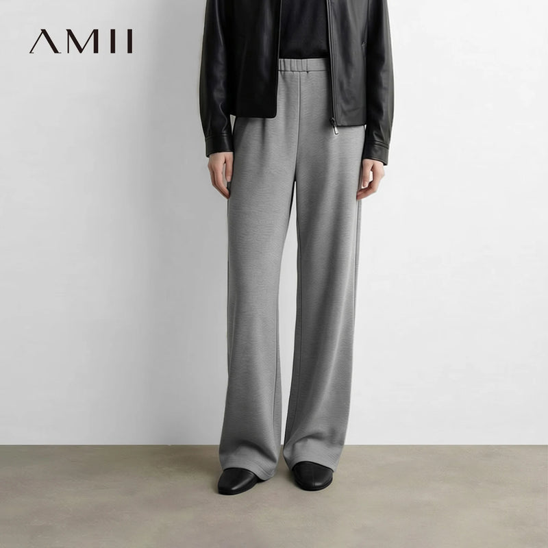 Amii Women's Trousers Loose Fit Elastic Waist Wide Leg Pants Autumn Casual Versatile Relaxed Comfortable Woman Pants 12653007