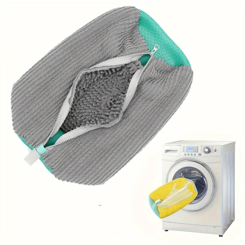 SEAMETAL 1/2PCS Washing Shoes Bag Cotton Laundry Fluffy Fibers Easily Remove Dirt Washing Bags Shoe Organizer for Car Care Tools
