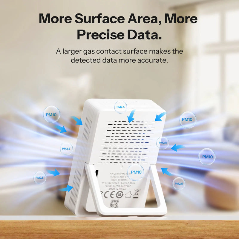 SONOFF AirGuard PM2.5/PM10 Matter Over Wifi Air Quality Monitor SAWF-07P 2-Second Updates Sound Light Alarm Temperature Humidity