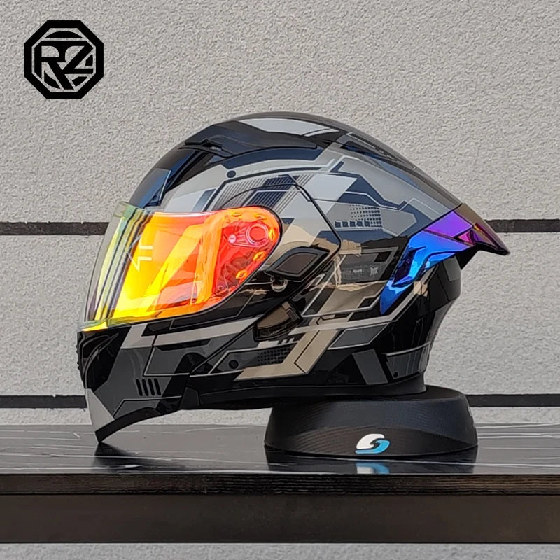 ORZ's latest high-quality modular flip helmet cascos para motos motorcycle dual lens full helmet capacity DOT approved