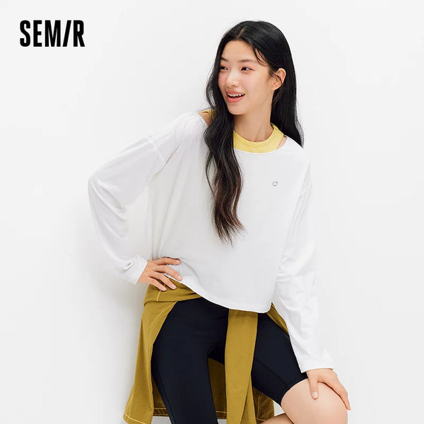 អាវយឺត Semir សម្រាប់នារី ស្រូបសំណើម ស្ងួតលឿន ដៃវែង រាងប្រហោង រដូវក្តៅ ឆ្នាំ២០២៦