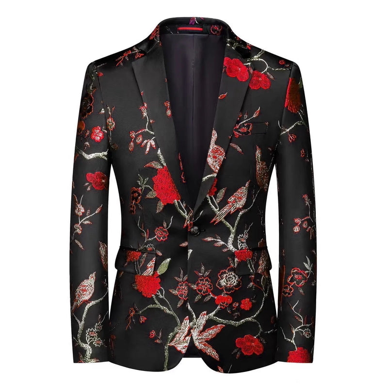 2026 New Red Men's Suit Jacket, Wedding Brands Dress Coat, Stylish Slim Man Costume Homme Single-Breasted Asian Sizes  Blazer