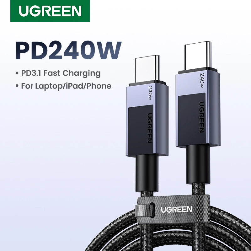 UGREEN PD 240W USB C to USB C Cable PD3.1 Fast Charge for MacBook Pro Air Laptop iPhone 17 16 15 Pro Samsung 5A PD Charge Cable