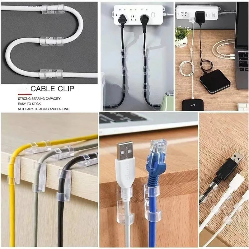 Desktop Cable Organizer with Adhesive Backing for Self-Adhesive Storage of Network Cables, Data Cables, and Fixed Wiring, a Magi