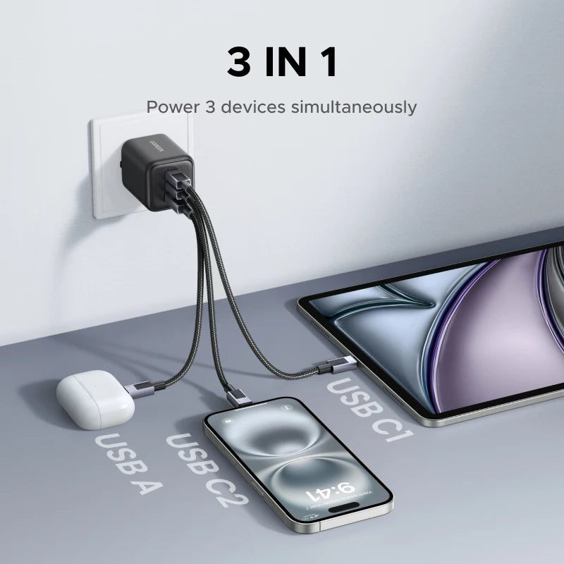 【Brazilian Plug】UGREEN 45W GaN Charger PD3.0 PPS QC3.0 USB C Charger For Samsung S26 iPhone 18 17 16 Pro Max iPad Xiaomi Tablet