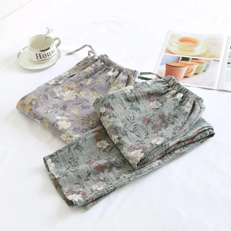100% Cotton Sleepwear For Sleeping Pant Women Autumn Winter Pajamas Pants Loose Comfortable Homewear Trousers Female Pantalones