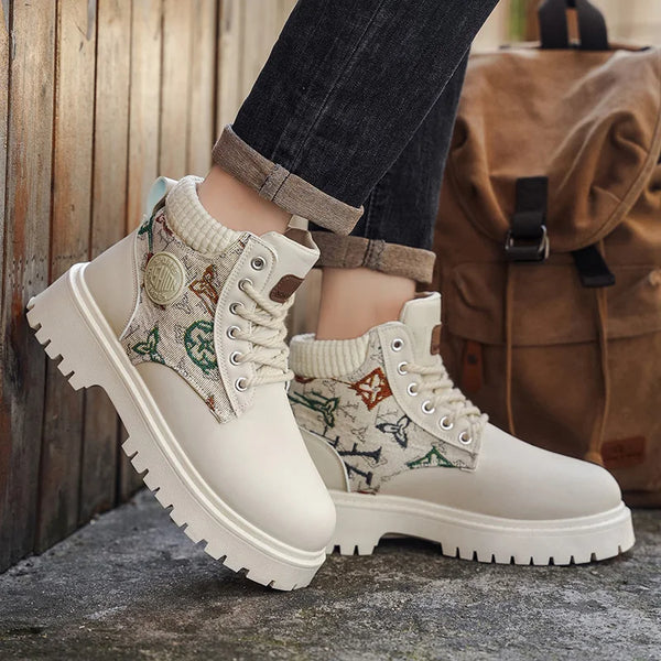 Men's Boots Four Season Classic Big Head Casual Boots Soft Sole Non-Slip Breathable Joker High-Top Outdoor Comfort Tooling Boots