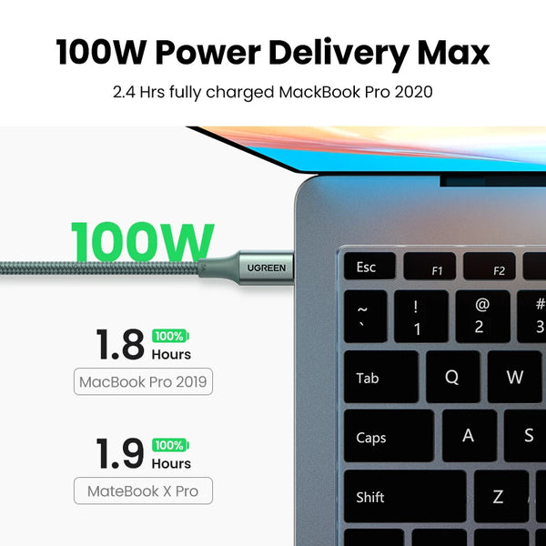 UGREEN PD100W USB C Cable Type C to Type C Fast Charging Cable for iPhone 17 16 MacBook Samsung S26 iPad Xiaomi USB Cord QC4.0