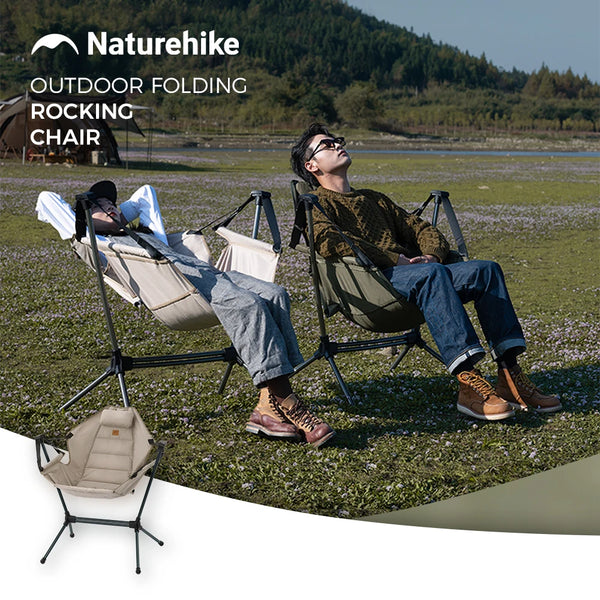 Naturehike Outdoor Folding Rocking Swing Chair YL11 Portable Recliner Leisure Camping Angle Adjustable Aluminium Picnic Chairs