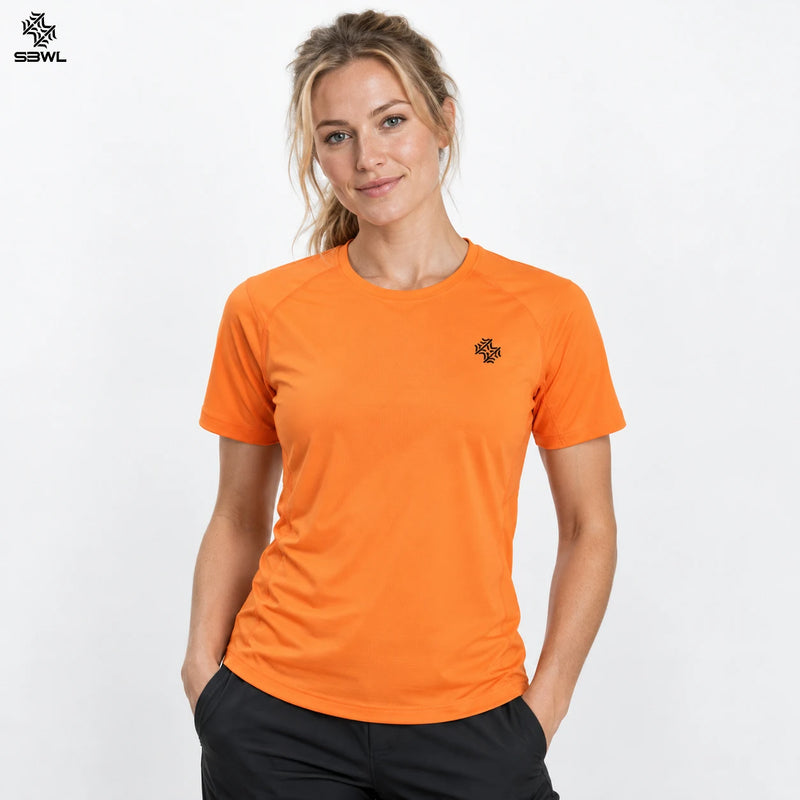 SBWL 2026 Harajuku Summer High-Quality Woman's Outdoor Leisure Sports Quick-Drying T-Shirt Running Short Sleeve Loose Tops