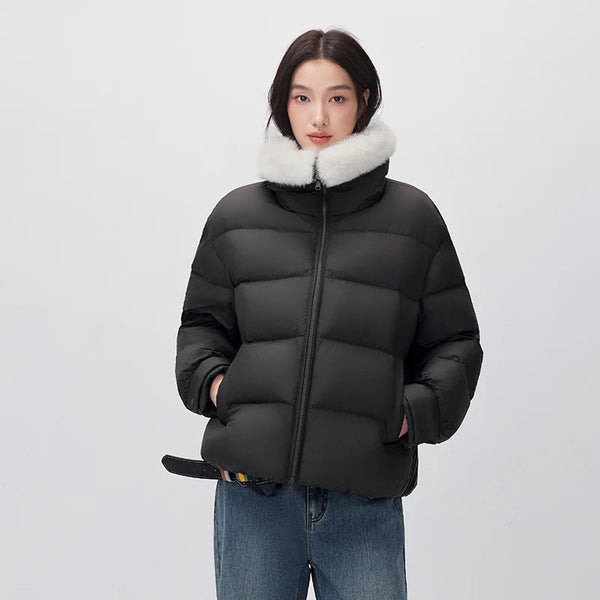 អាវក្រៅ Semir សម្រាប់ស្ត្រី កអាវទន់ ៩០ ភាគរយ ការពារទឹក រចនាបថតិចតួច ស្ទីលតិចតួច អាវក្រៅ Puffer ថ្មីឆ្នាំ ២០២៦