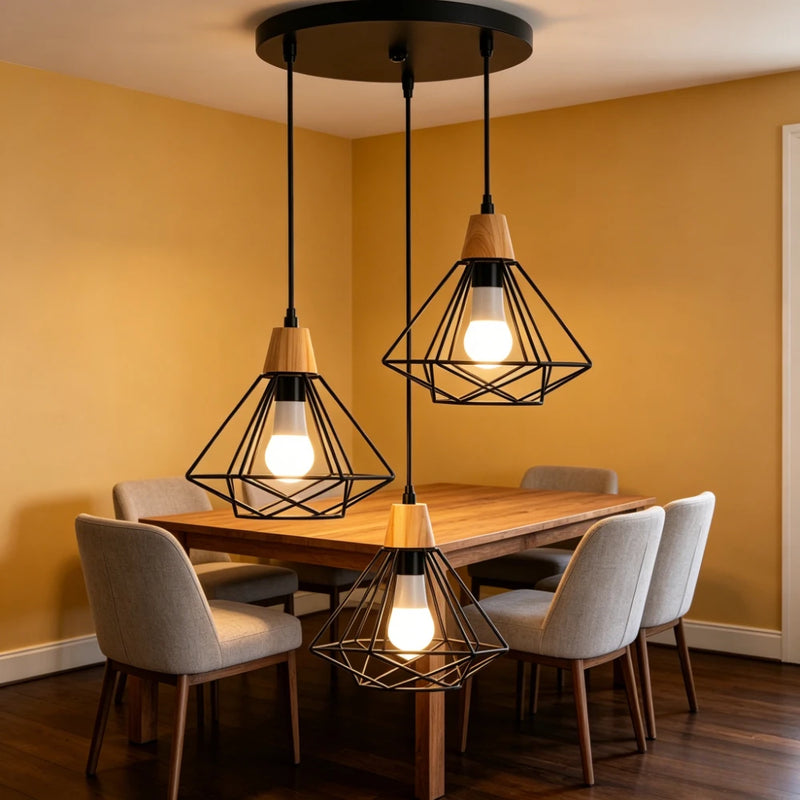 JOYINLED E27 Industrial Lighting Loft Pendant Light Vintage Iron Lamp Shade Loft Coffee Bar Kitchen Hanging Pendant Light Metal