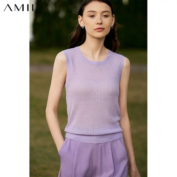 AMII សម្លៀកបំពាក់នារីថ្មីរដូវក្តៅឆ្នាំ ២០២៦ អាវក្រៅដៃខ្លីក O សម្រាប់នារីការិយាល័យ ប៉ាក់ដោយស្ត្រីទាន់សម័យ 72322002