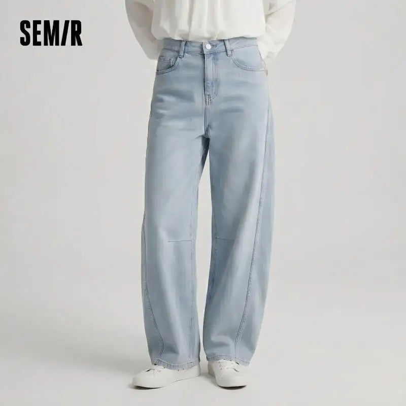 Semir Women Jeans Panelled 2026 3D Cut Floor Length Cooling Antibacterial Wide Leg Urban Casual Everyday Style Soft