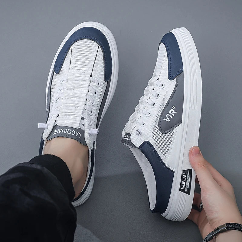 Men's breathable casual shoes summer new outdoor mesh half slippers comfortable soft soles fashion youth versatile trendy shoes