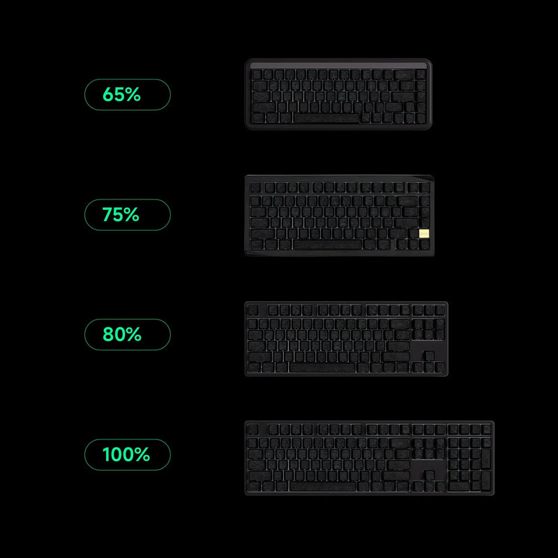 Akko Glassy Carbon Fiber Keycap Set Double-Shot Cherry Profile Side-Printed Keycaps for 61/75/87/Full Size Mechanical Keyboard