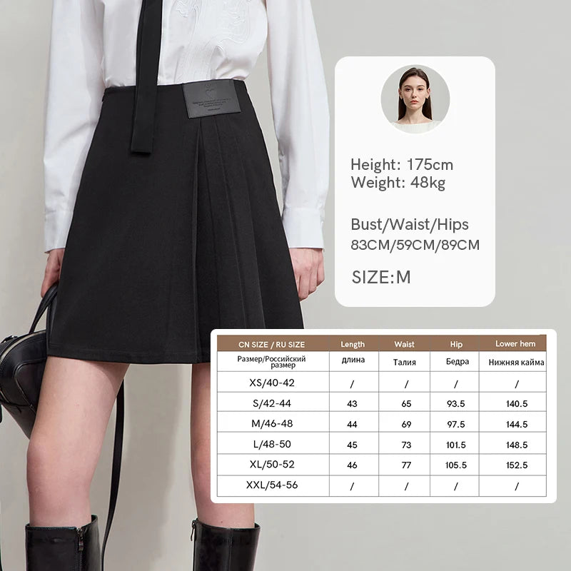AMII Women's Skirt 2026 Autumn New Minimalist Pleated Mini Skirt Loose Solid Color Versatile Short Women's Clothing 12543023