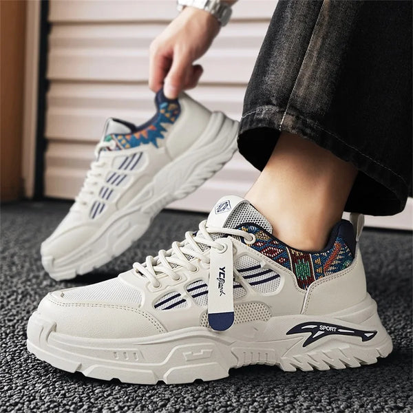 Chunky sneakers four seasons new soft sole comfort outdoor Men's running shoes fashion breathable light speed casual sports shoe