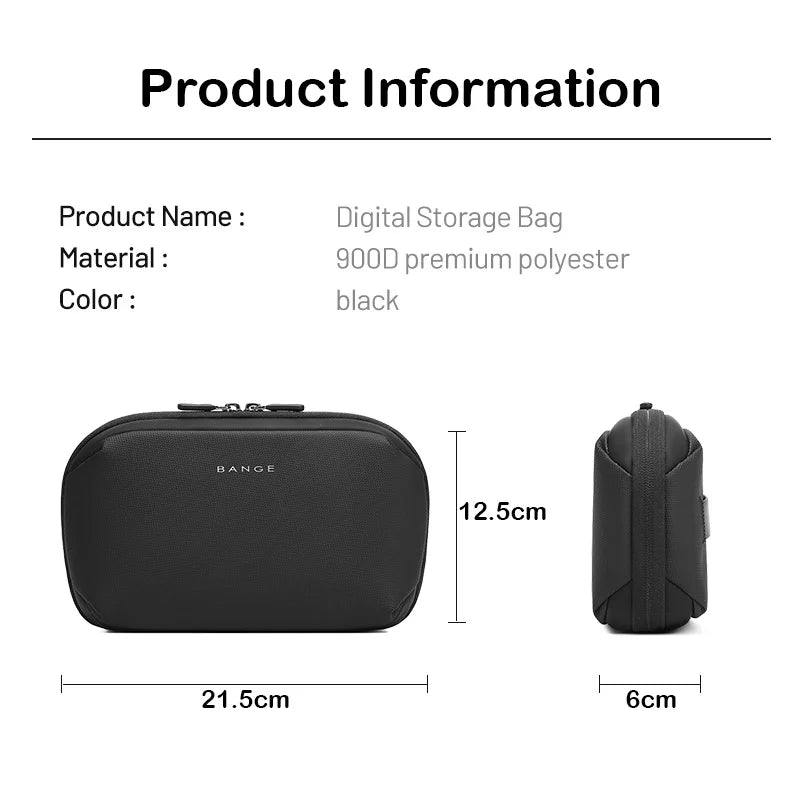 BANGE Travel Electronics Organizer Power Bank Pouch Gadgets Accessorie Case for USB Cable Cords,Hard Drives Storage Bag with YKK