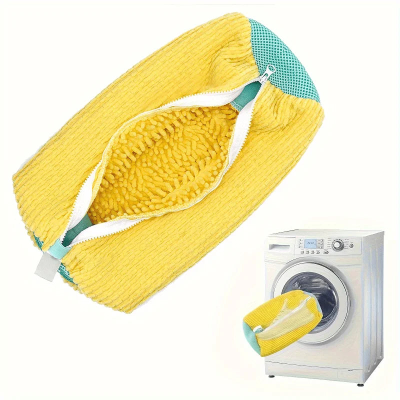 SEAMETAL 1/2PCS Washing Shoes Bag Cotton Laundry Fluffy Fibers Easily Remove Dirt Washing Bags Shoe Organizer for Car Care Tools