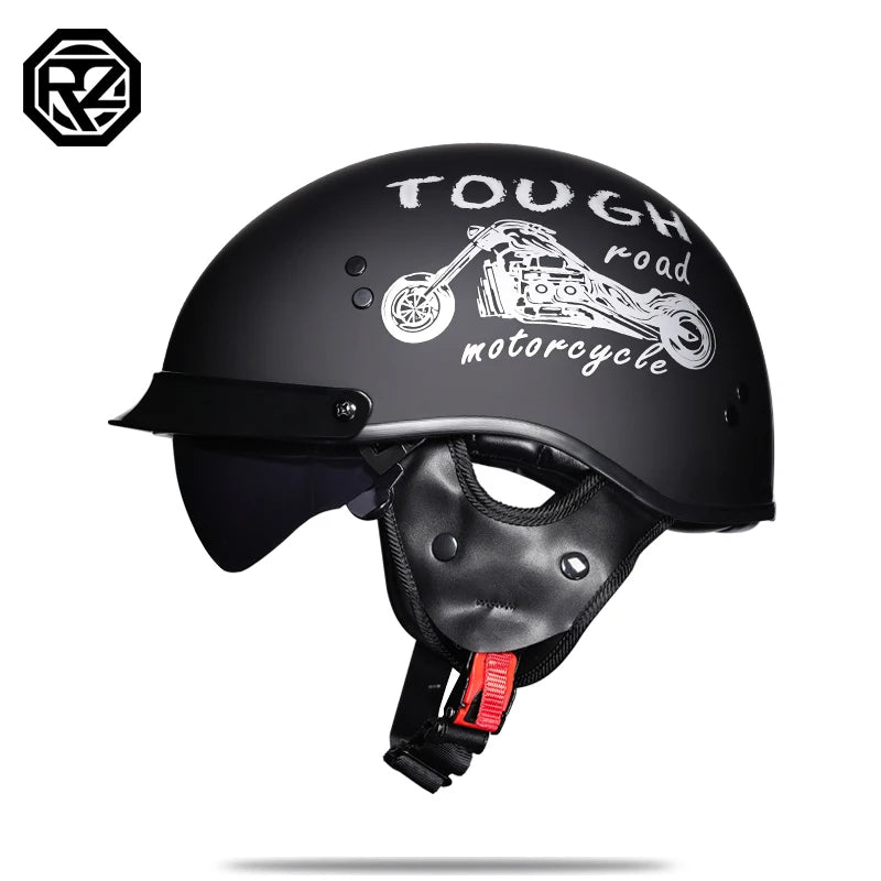 Motorcycle Helmet Retro German Classic Moto Helmet Casco Moto Half Helmet DOT Certification Capacete De Moto With HD Visors