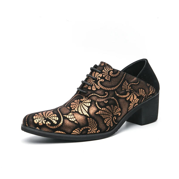 Fashion Mens Artificial Leather Shoes For Man Height Increasing Shoes Casual Lace Up Oxfords Men