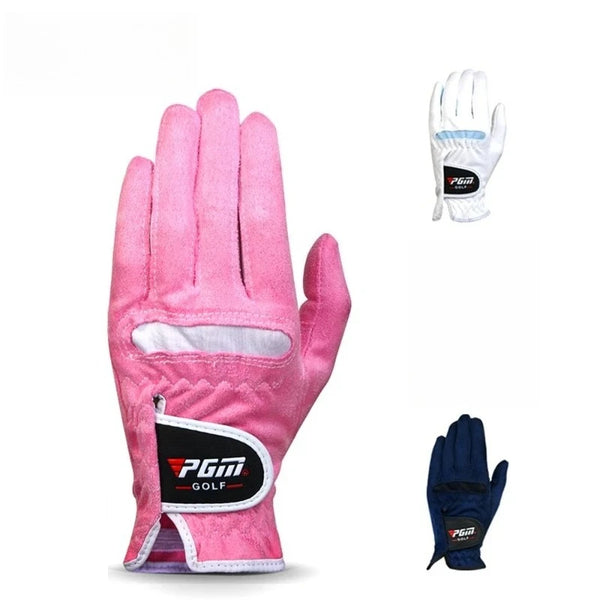 1 Pair Golf Gloves Women's Sports Microfiber Cloth Glove Soft Breathable Sunscreen and Anti Slip ST009