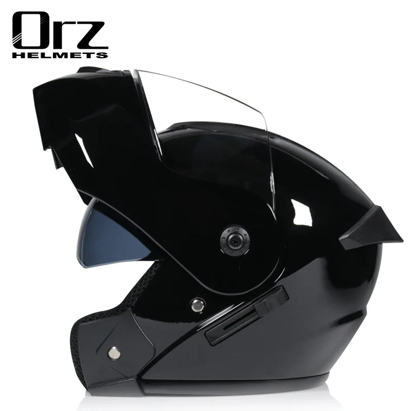 ORZ-901 professional motorcycle sports flip helmet ABS material modular dual lens full face helmet DOT certification