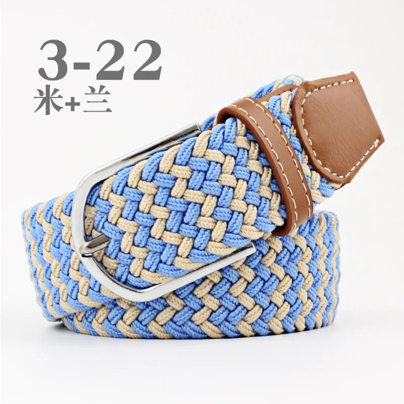 105cm Stretch Woven Belt, Unisex Canvas Belts Fashion Casual Student Belt Women Cinturon Male Waistband.